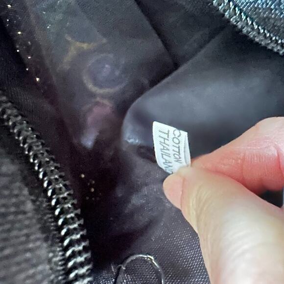 Embroidered 100% Cotton Thailand Boho Hand Bag Shoulder Bag Purse Zipper Pom Pom - Picture 9 of 10